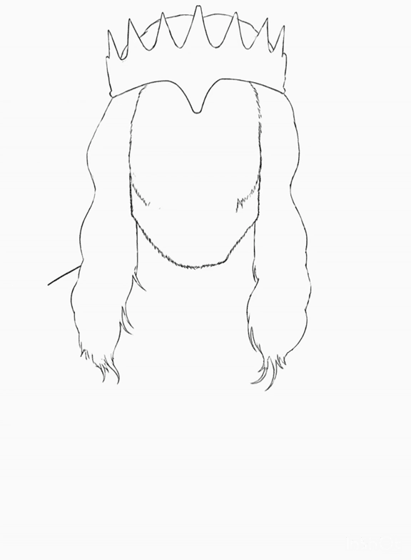 Illustration portfolio piece showing a crown character sketch being refined.