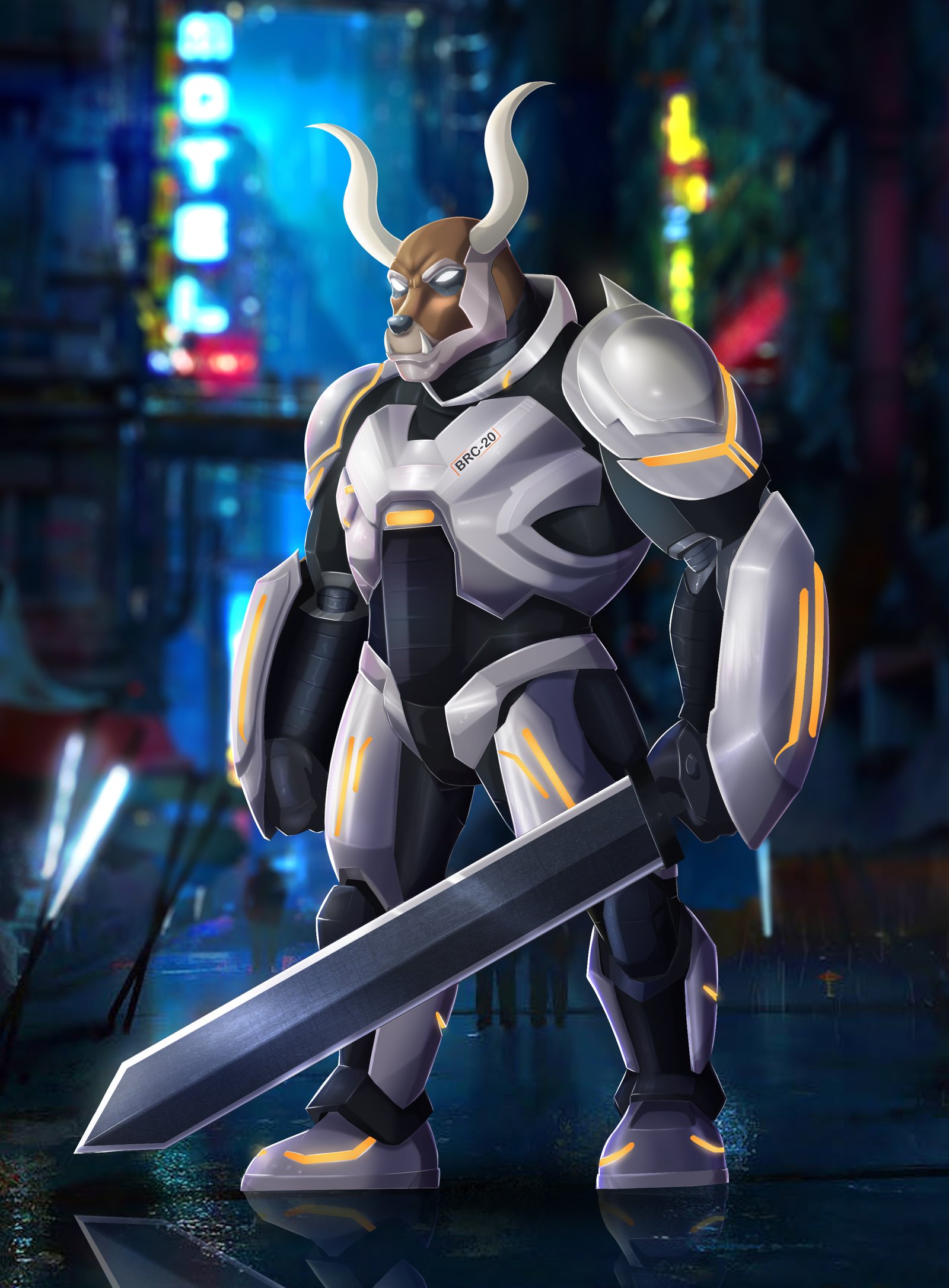 Promo poster with custom 2D character art