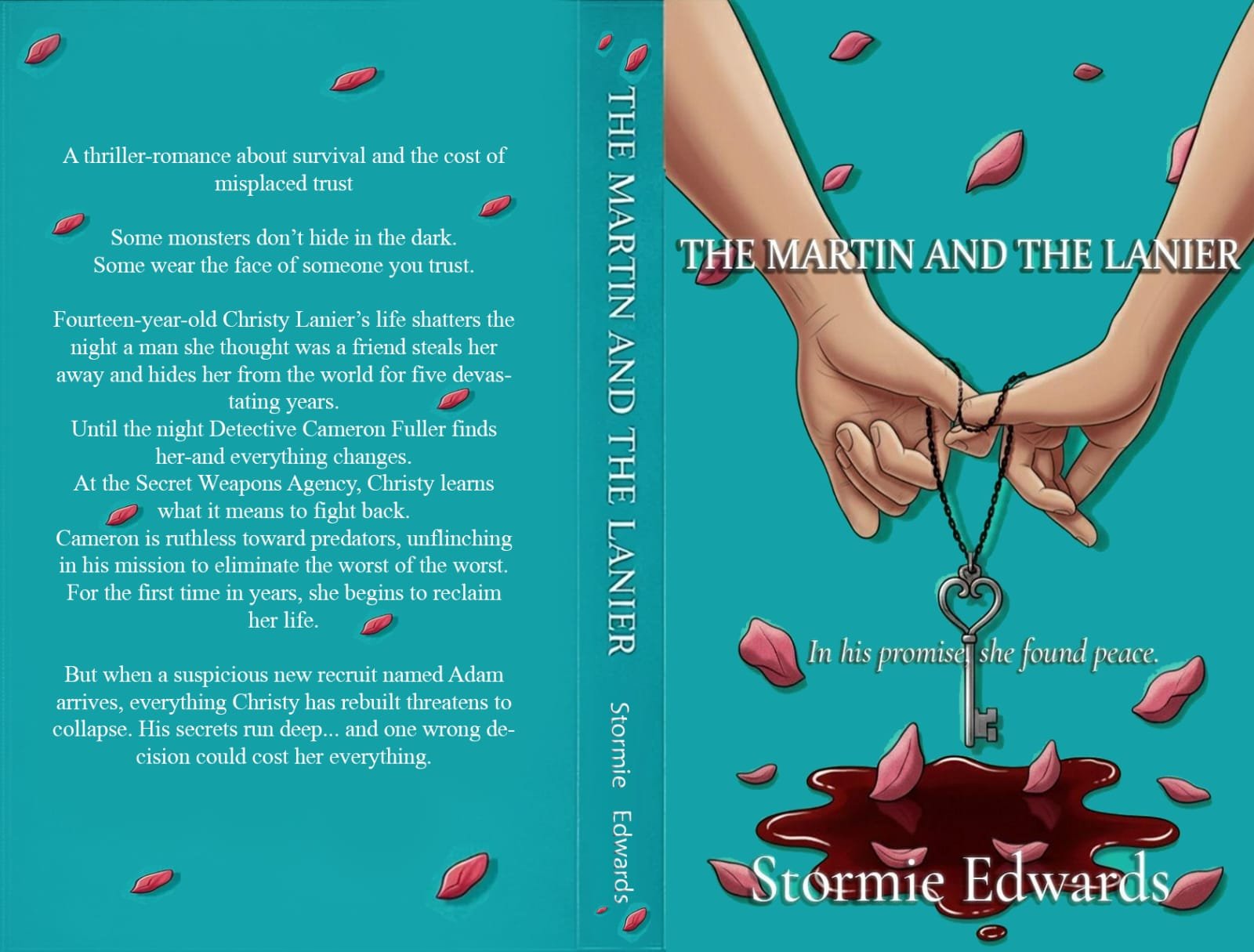 Digital business artwork featuring illustrated romance book cover.