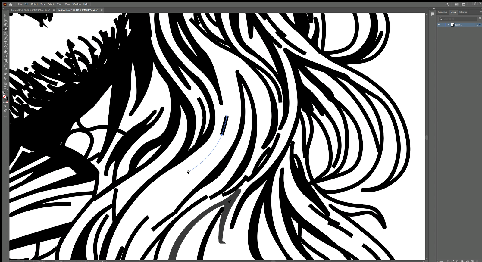 Illustration portfolio piece showing texture detailing on a character illustration.
