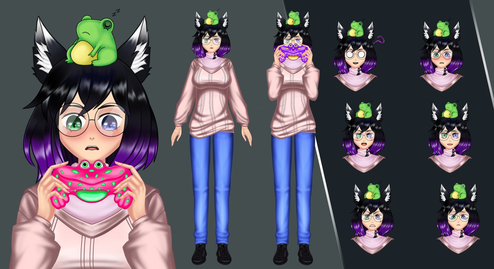 Digital characters featuring ari rig character sheet.