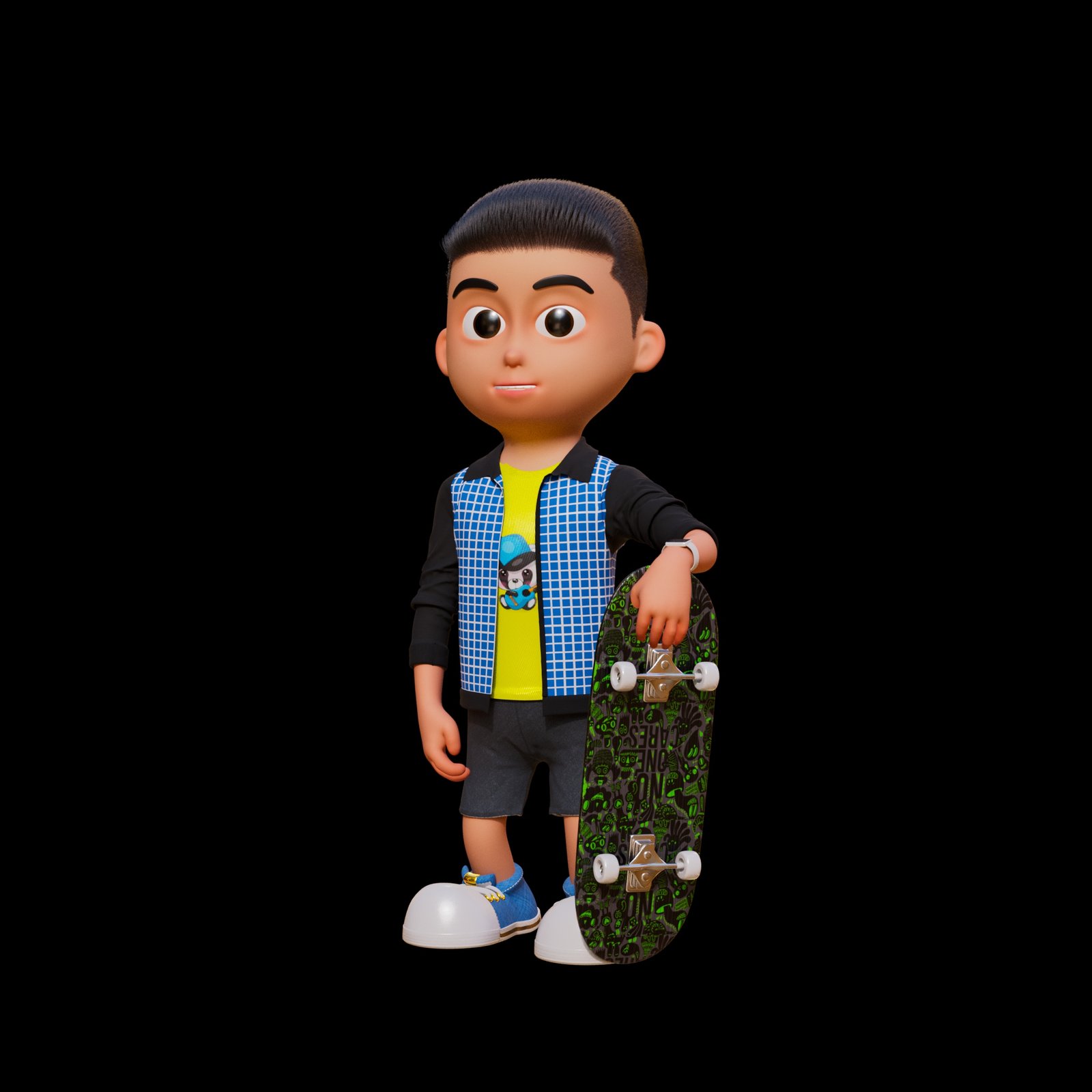 Digital 3d art featuring 3D student character.