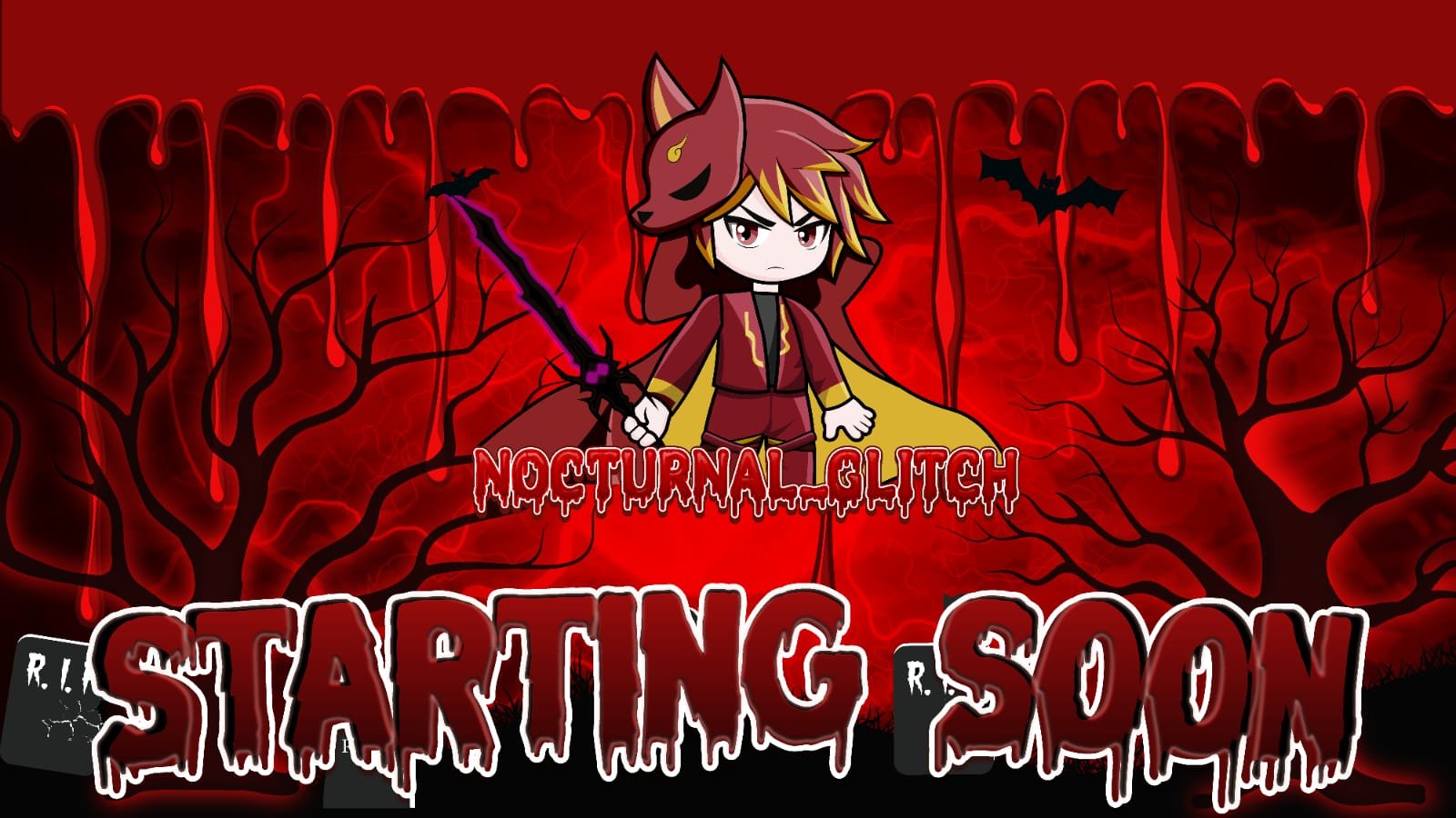 Digital creator packs featuring gothic starting-soon stream screen.