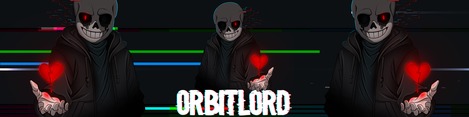 Digital creator packs featuring dark character stream banner.