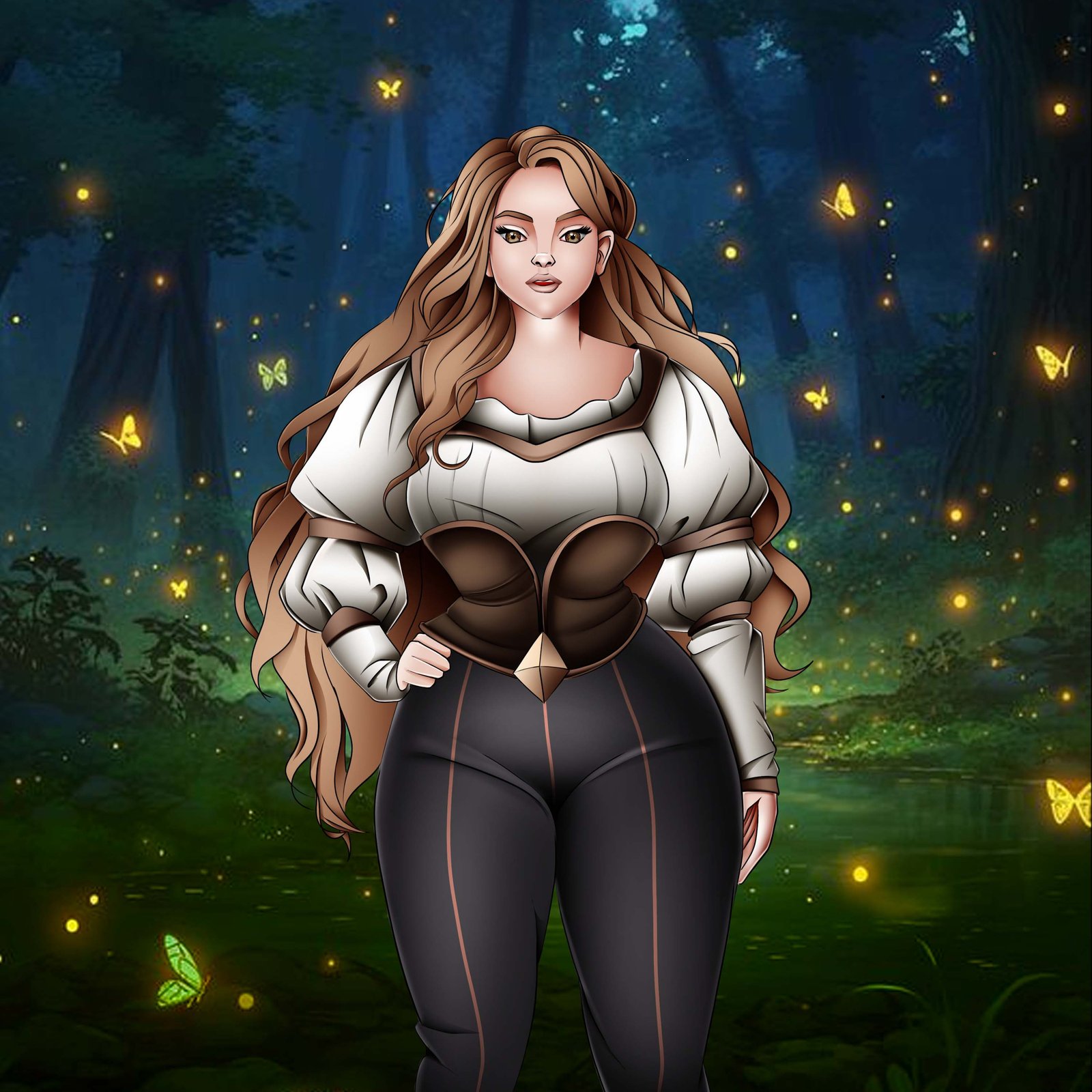 Digital characters featuring monica art.