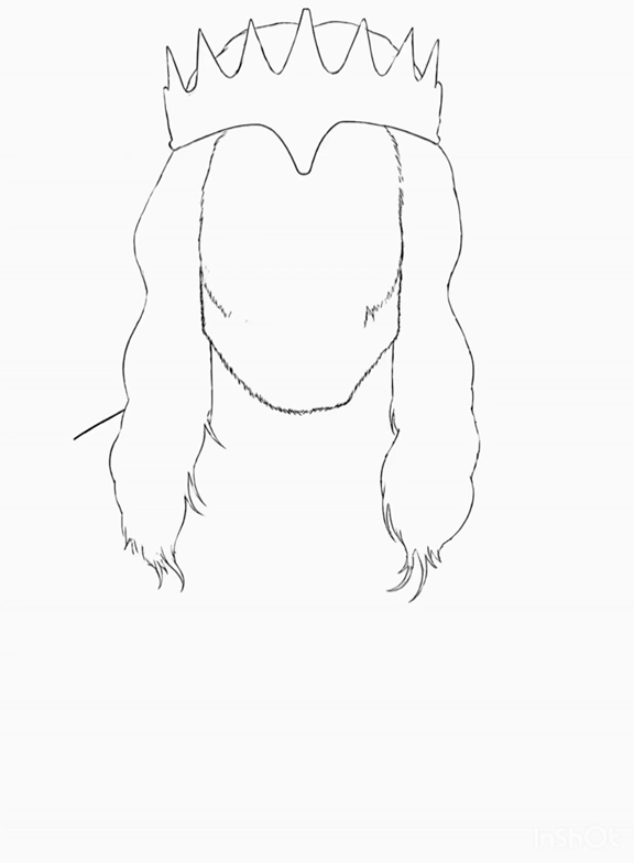 Illustration portfolio piece showing a crown character sketch being refined.