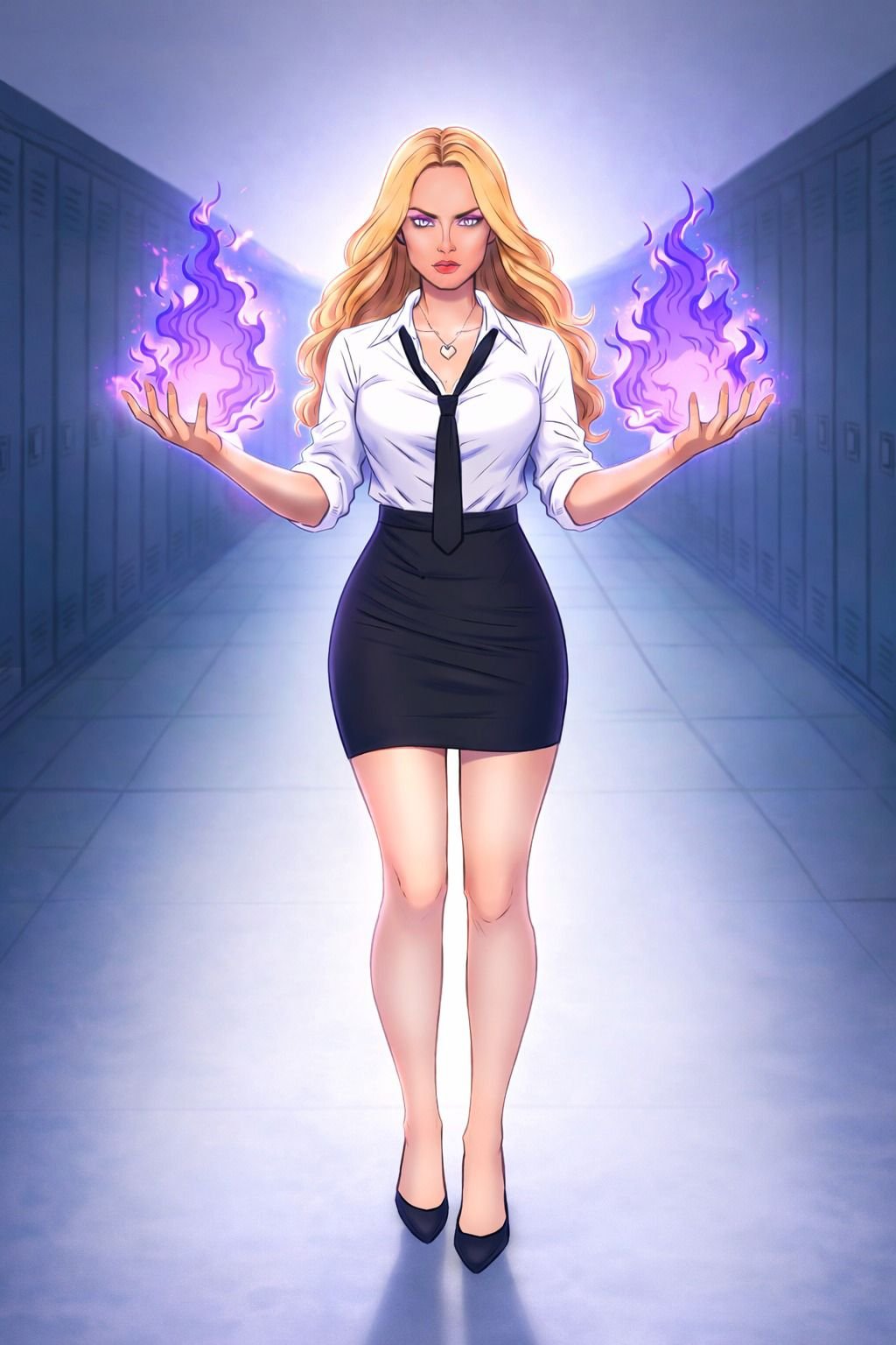 Digital characters featuring celestial woman character portrait.