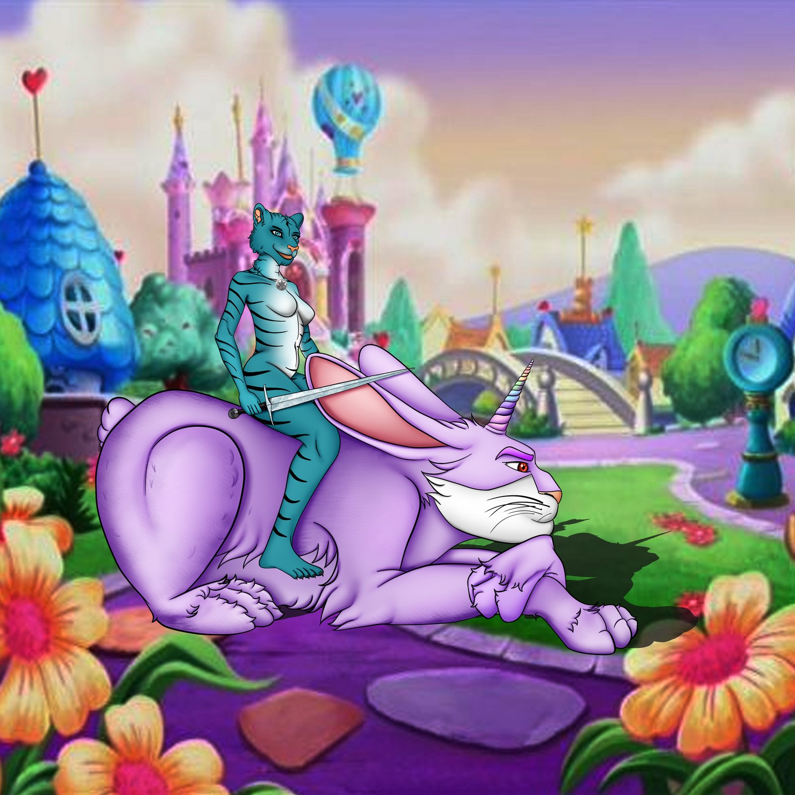 Digital characters featuring reb ride.