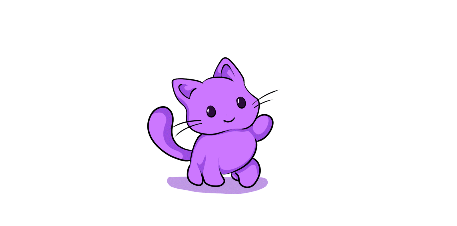 Digital creator packs featuring purple cat mascot animation.