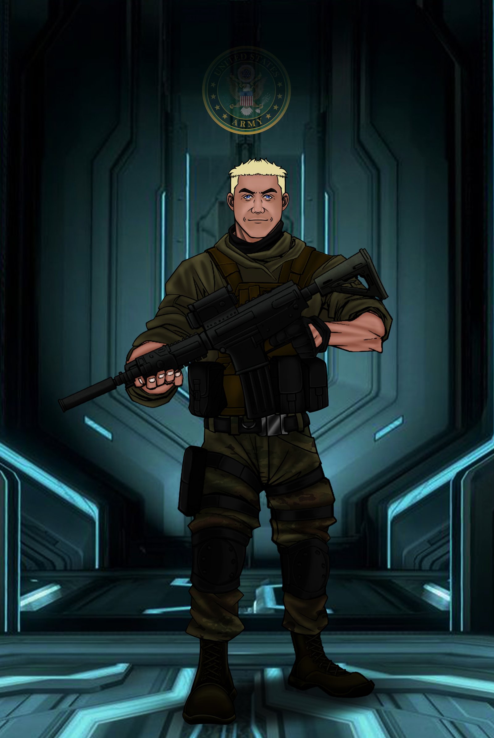 Digital illustration featuring us army may tanveer.
