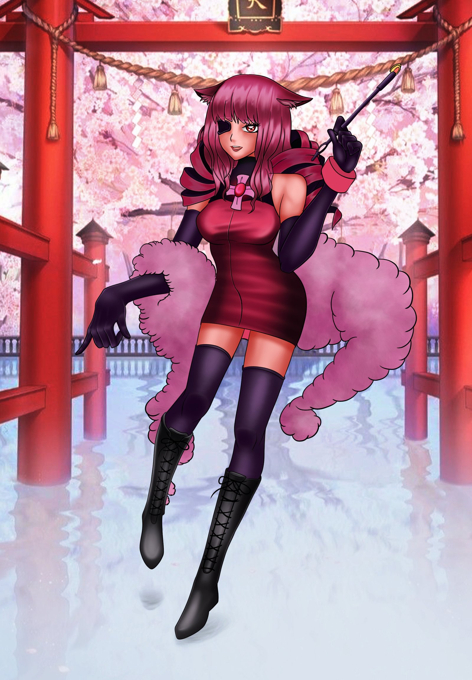 Digital characters featuring pink anime character portrait.