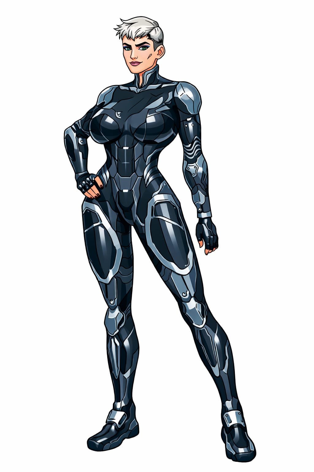 Digital characters featuring sci-fi woman character.