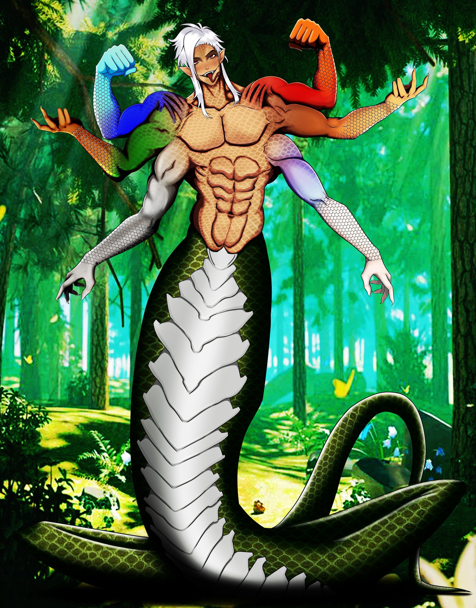 Digital characters featuring arm snakeman april sheroz.