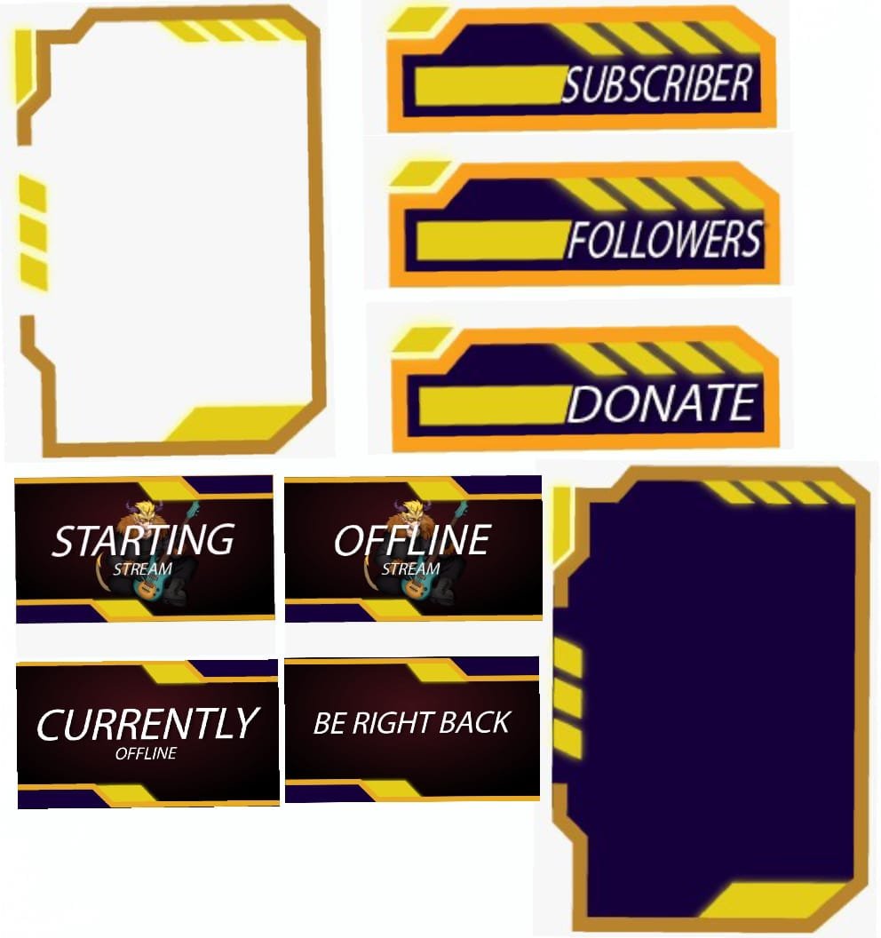 Digital creator packs featuring yellow stream panel set.