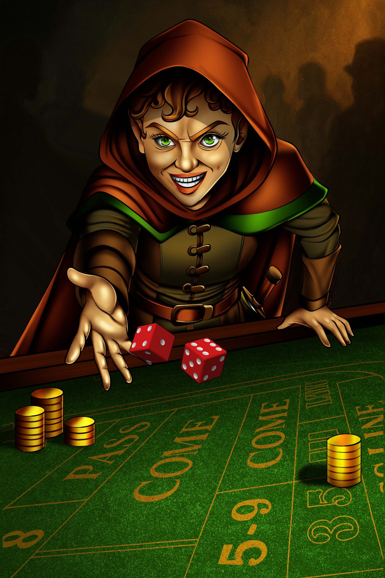 Digital characters featuring dice.