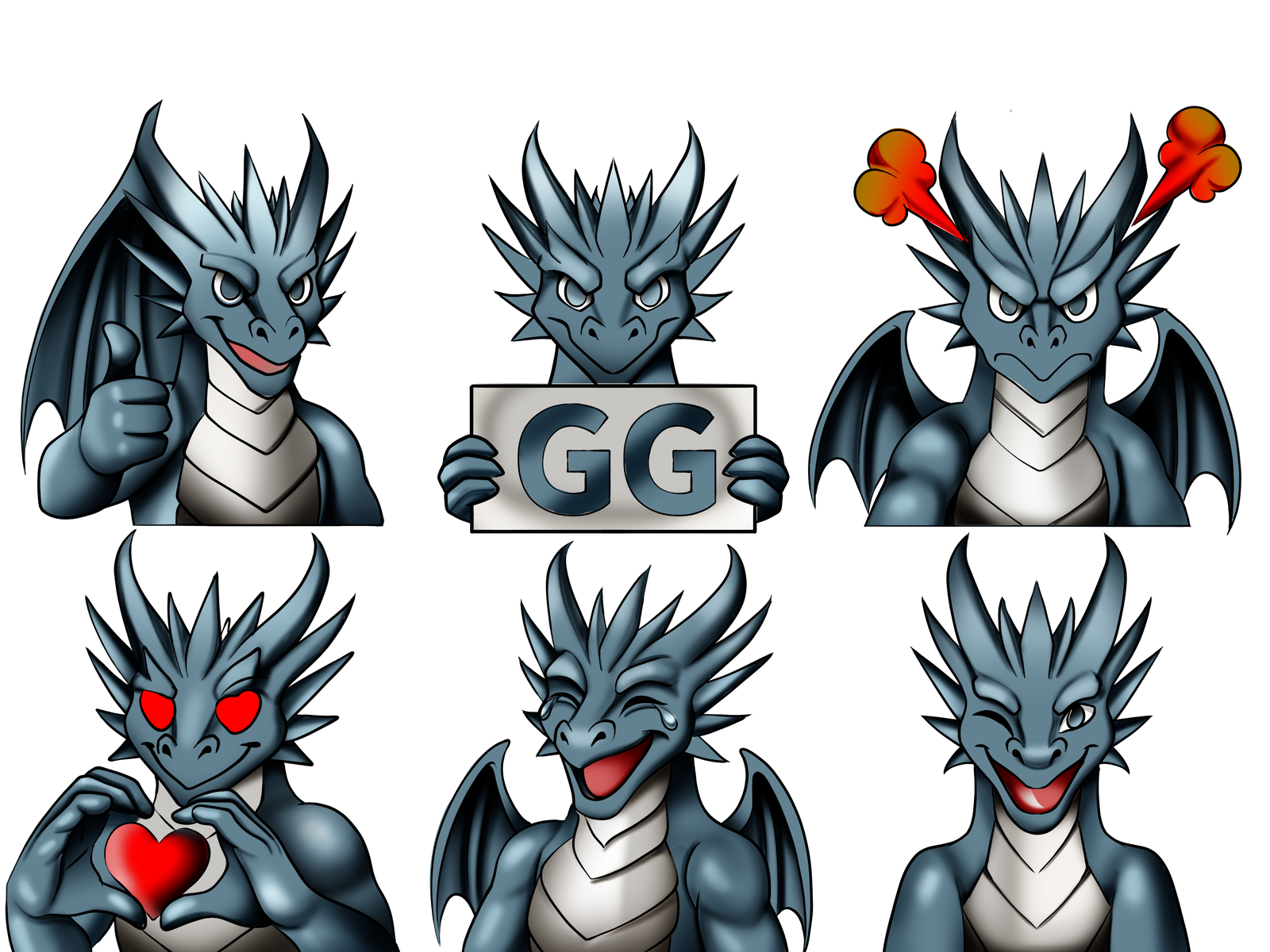 Digital creator packs featuring dragon emots.