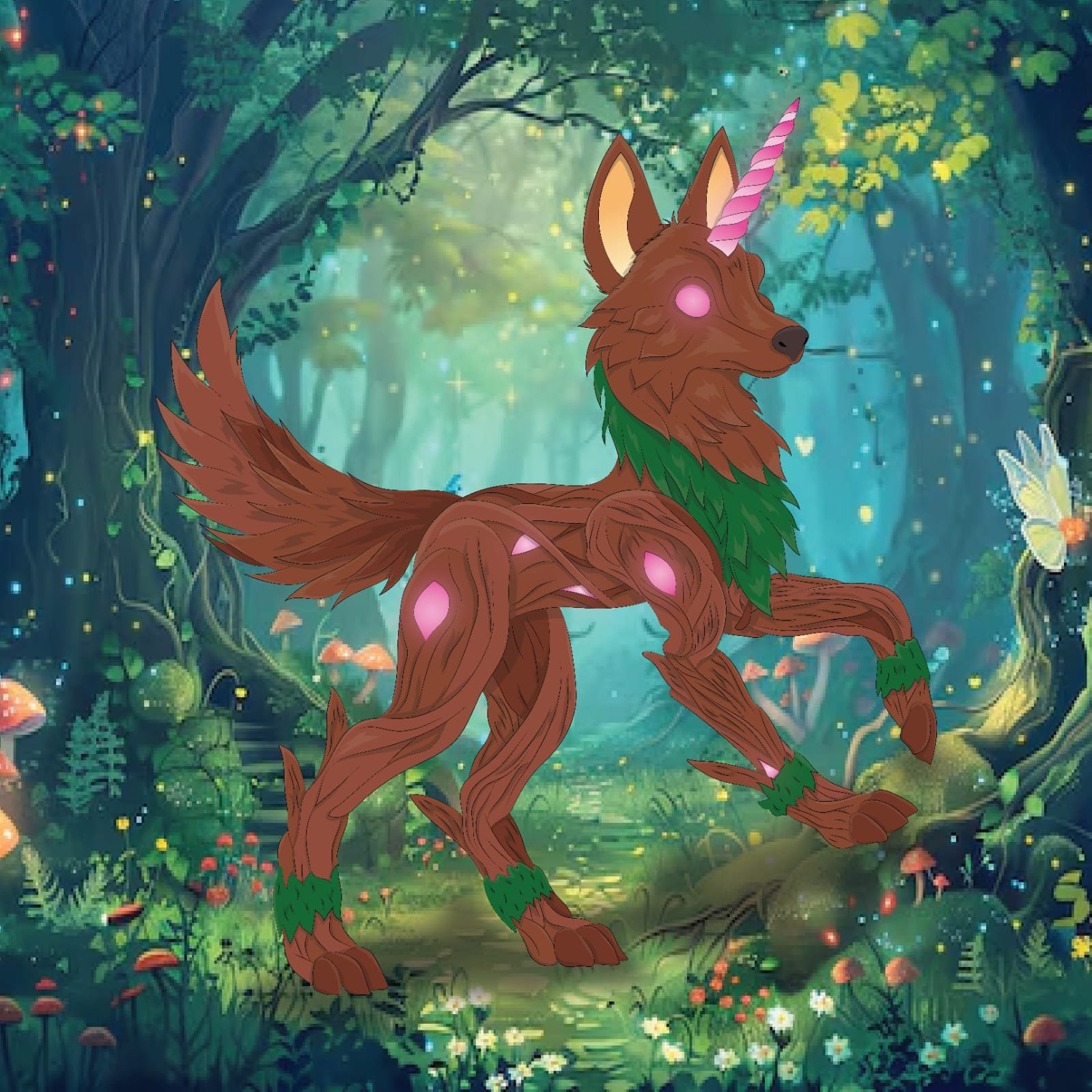 Digital characters featuring fantasy deer character.