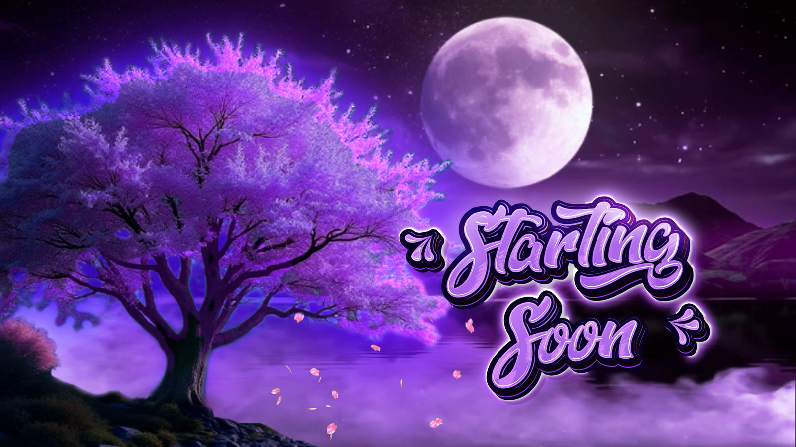 3D Animation portfolio piece featuring purple starting-soon stream screen.