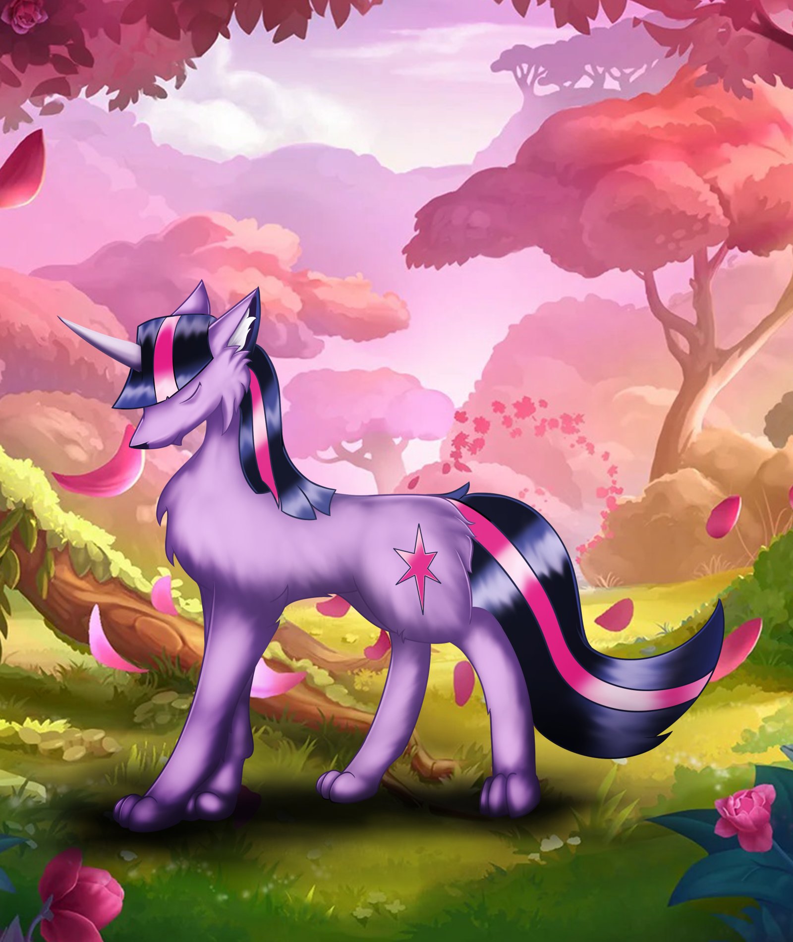 Digital characters featuring rainbow wolf june tanveer.