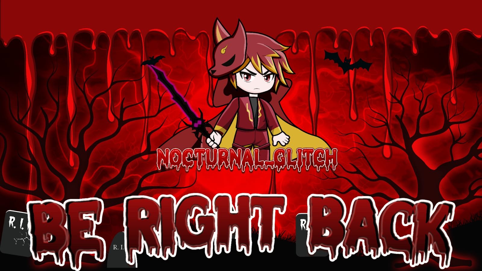 Digital creator packs featuring gothic be-right-back stream screen.