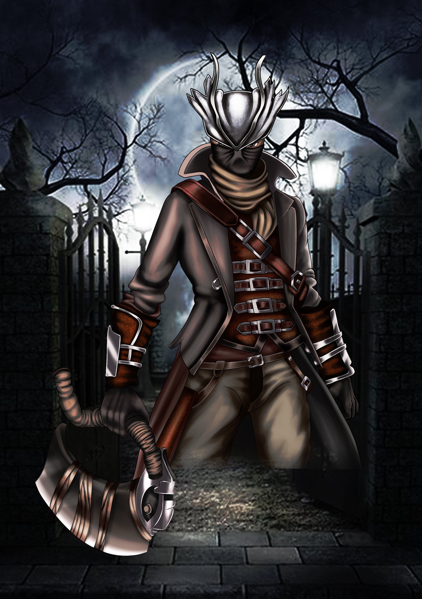 Digital illustration featuring mask warrior may tanveer.