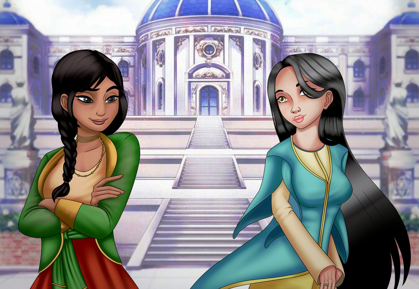 Digital characters featuring iranian girl jnveer.
