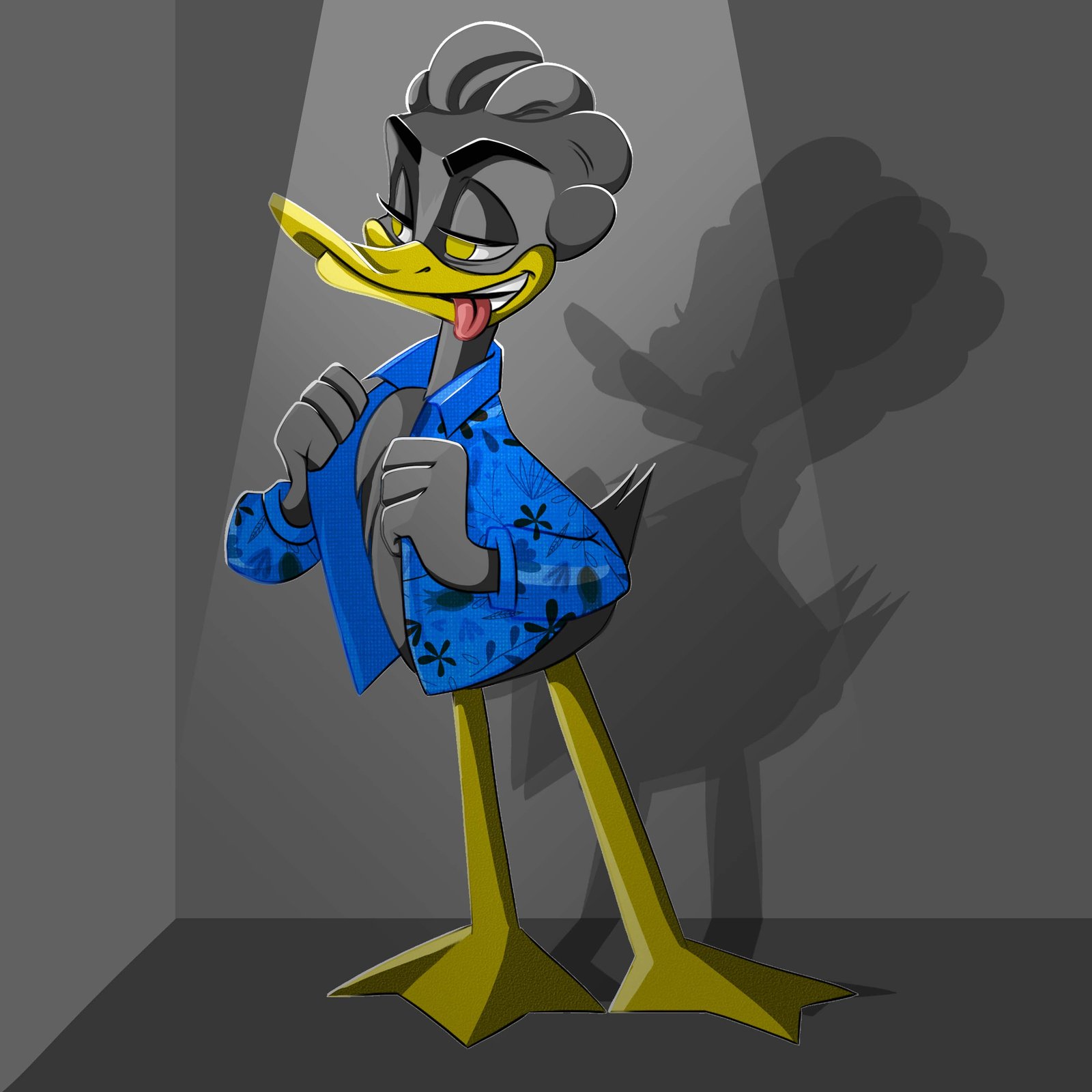 Digital characters featuring cartoon duck character.
