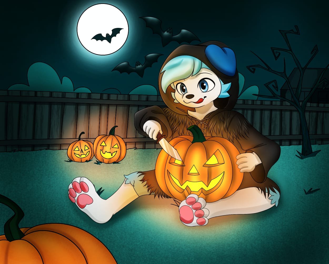 Digital characters featuring Halloween child character.